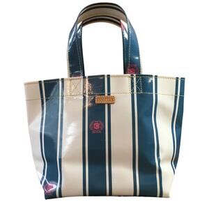 Consuela Bobby Grab N Go Mini Tote Bag Blue White Stripe Everyday Coastal Purse